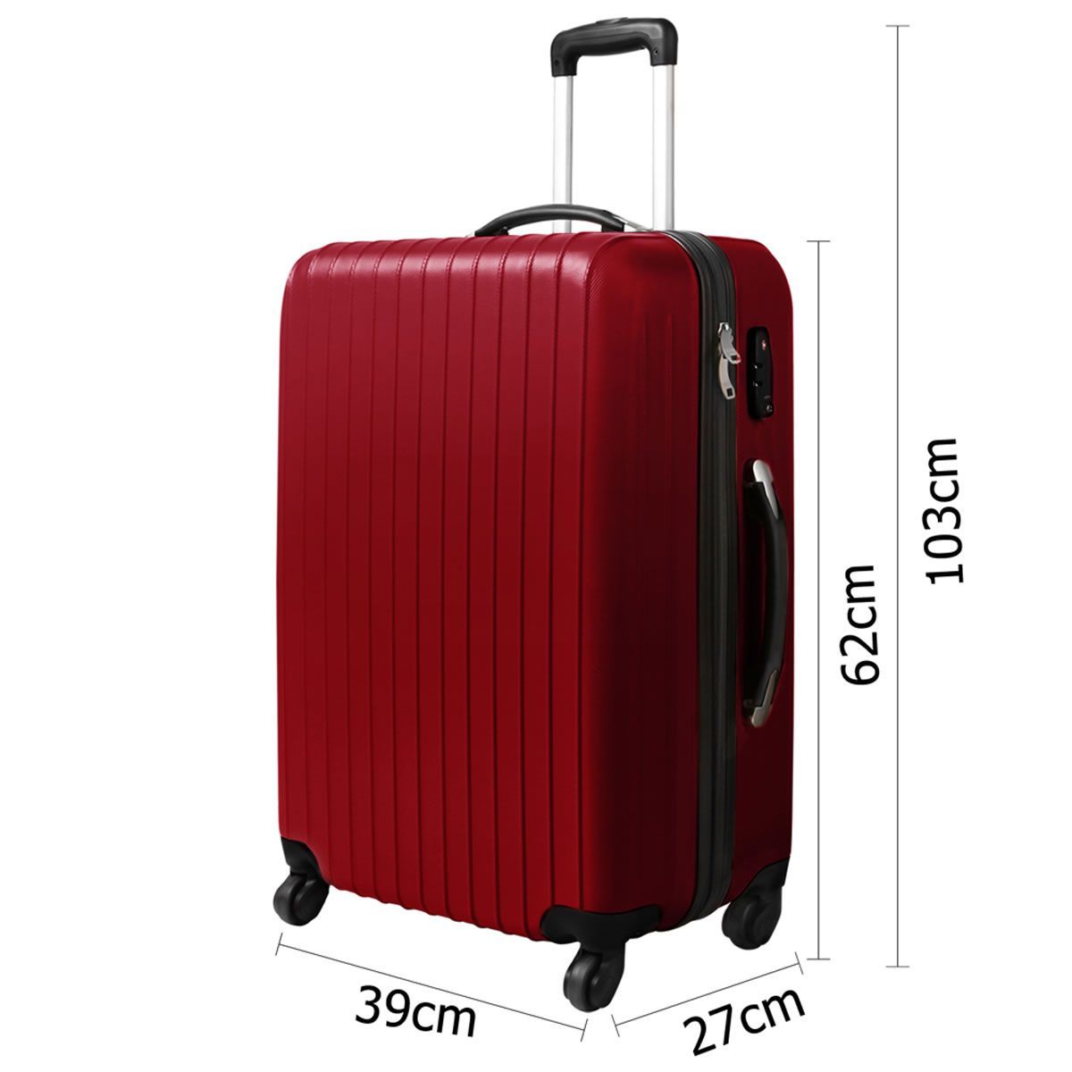 red suitcase hard shell