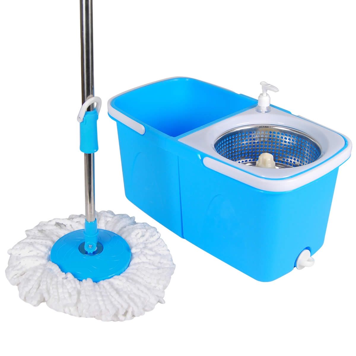 Split Bucket 360 Rotating Magic Spin Mop With 2 Mop Heads