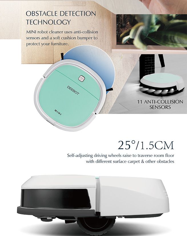 MINI 8 IN 1 Smart Motion DEEBOT Robot Vacuum Cleaner Crazy Sales
