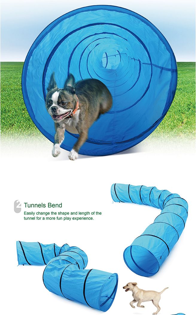 5.5M Portable Pet Dog Agility Training Exercise Tunnel Chute with Carry