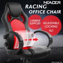 Racing Office Computer Chair Lumbar Support Adjustable PU Leather Home Gaming Chair