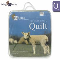 Living At Home 500gsm Wool Quilt with Cotton Japara Cover - Queen