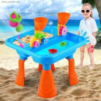 Outdoor Water & Sand Children Activity Play Table with Accessories - Blue