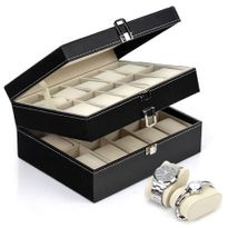 Free shipping! Watch Jewellery Display Storage Holder Case 20 Grids Box Organizer Gift
