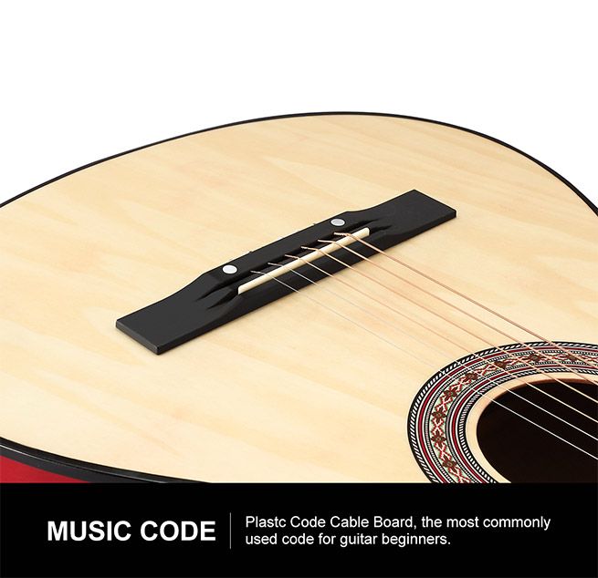 Melodic 38 Inch Round Acoustic Guitar Pack Classical Cutaway Natural