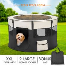 Pet Dog Playpen Puppy Cat Soft Pen Crate Kennel Enclosure Cage Portable Outdoors Indoors XL