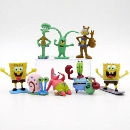 SpongeBob SquarePants 2 Figure Set Of 8 Ft Squidward Sandy Cheeks