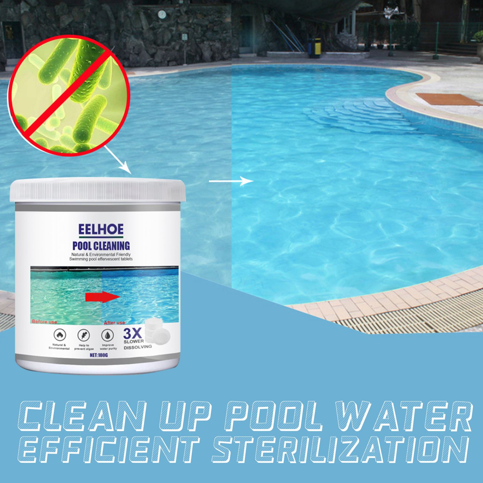 Pool Chlorine Tablets G Long Lasting Slow Dissolving Chlorinating