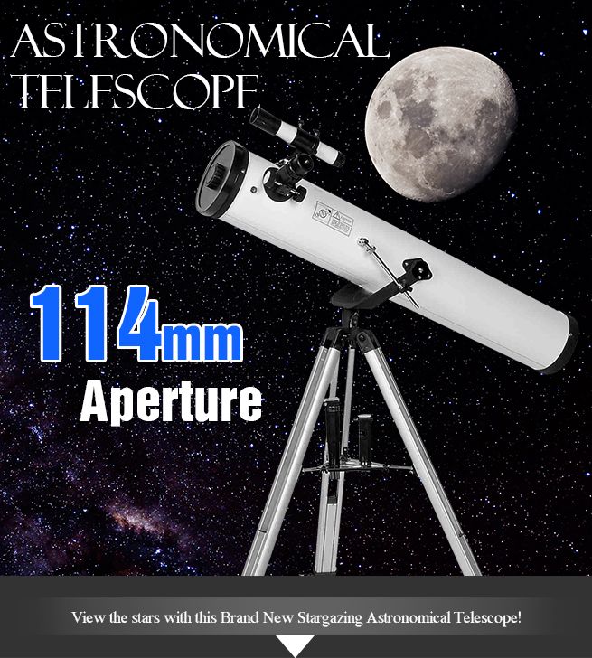 Astronomical Telescope 114mm Aperture 675x Zoom Crazy Sales