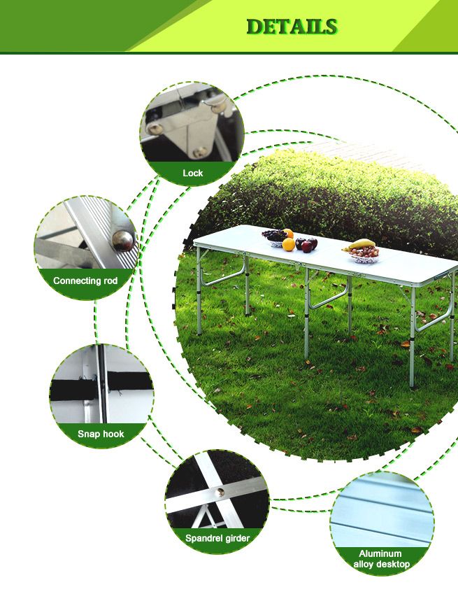 Extra Large Portable Aluminium FoldOut Table for Picnic & Camping