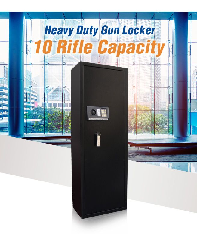 Heavy Duty Storage Gun / Rifle Locker Safe 10 Rifle Capacity with