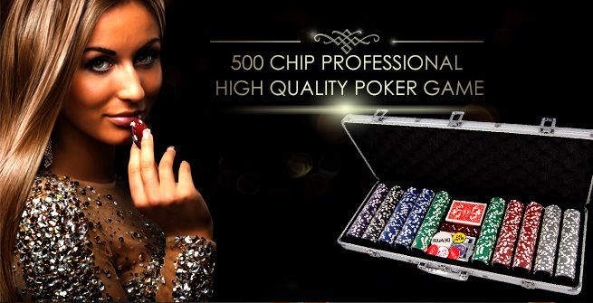 500 chip professional poker game set in aluminium case