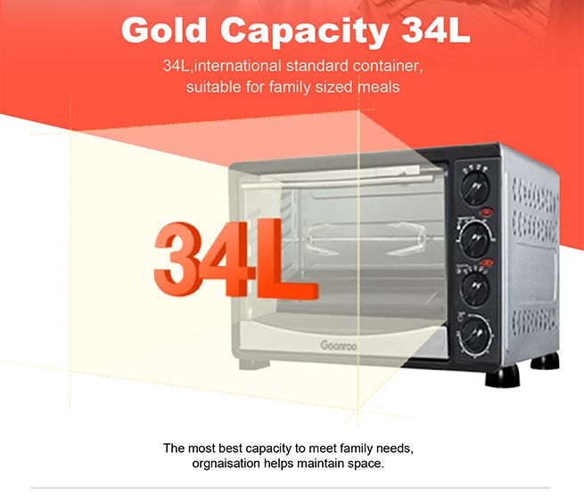 34L Electric Convection Oven with Twin Hot Plates & Rotisserie Crazy