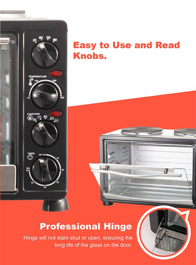 34L Electric Convection Oven with Twin Hot Plates & Rotisserie Crazy