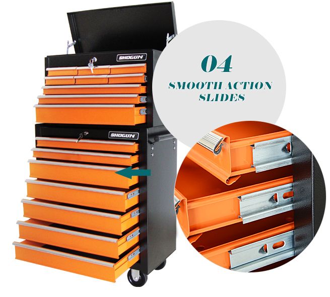 16 Drawer Tool Box Trolley Orange Crazy Sales