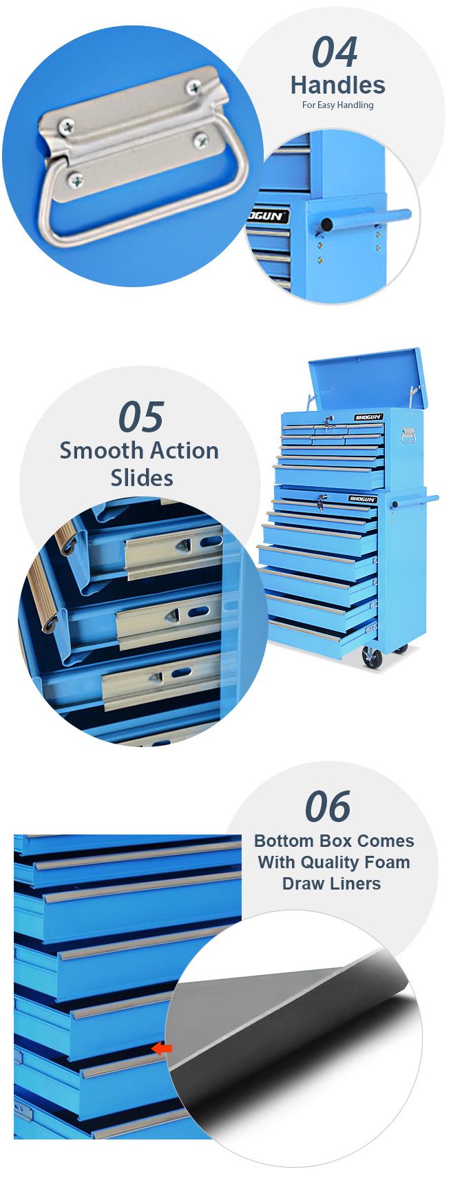 16 Drawer Tool Box Trolley Blue Crazy Sales