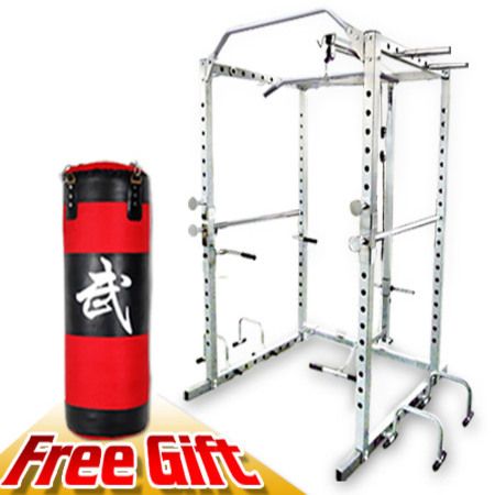 Home Power Rack Cage & Punching Bag Combo - Crazy Sales