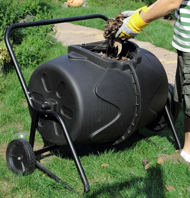 190L Compost Aerated Tumbler BIN Garden Composter Recycling Food Waste