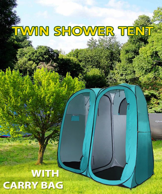 POP UP Twin DUO Ensuite Shower Tent Outdoor Camping Portable Toilet Change Room eBay