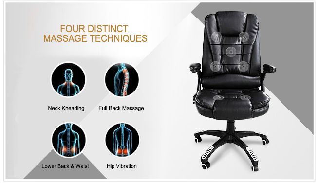 Black PU Leather Office Massage Chair | Crazy Sales