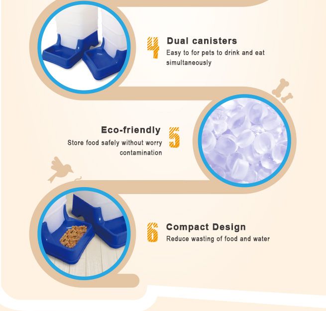 2 Auto Dog Cat Bird Rabbit Guinea Pigs Feeder & Water Dispenser Set