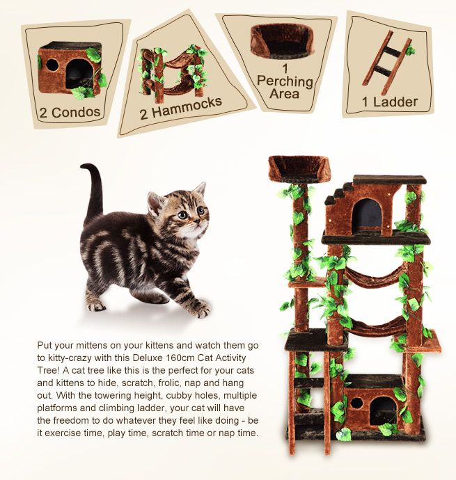 Deluxe 160cm Cat Activity Tree Crazy Sales