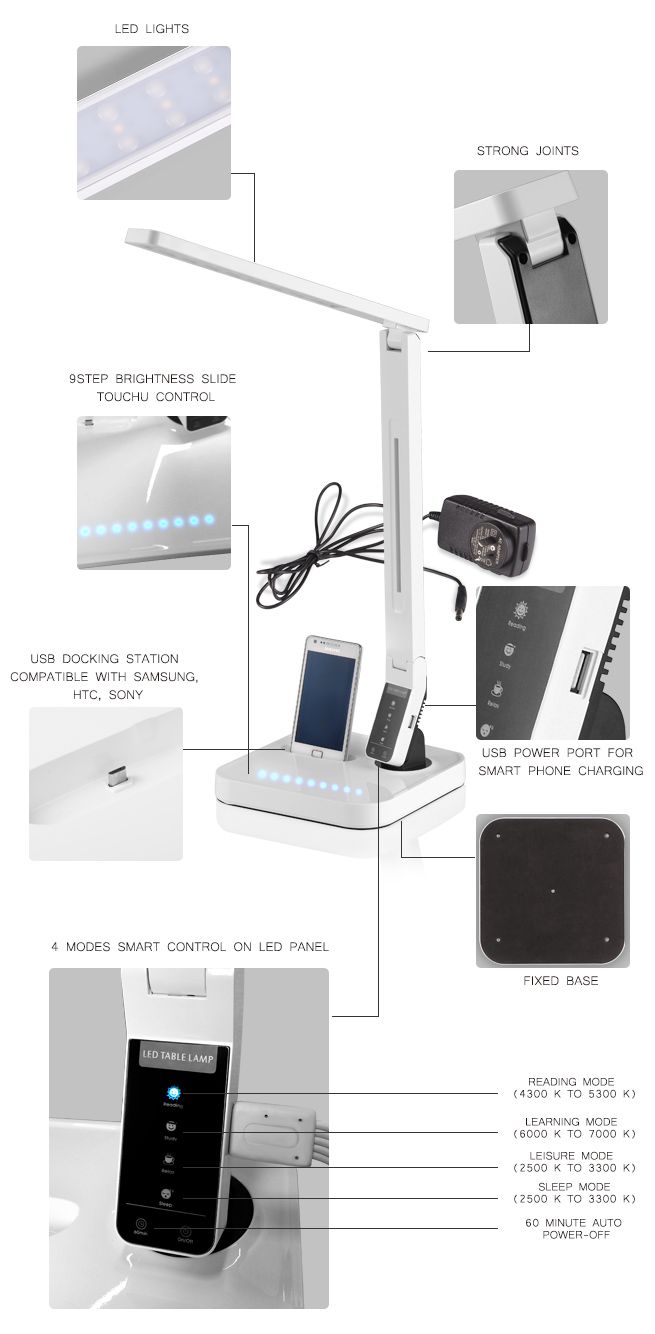 Desk Lamp With Usb Charger