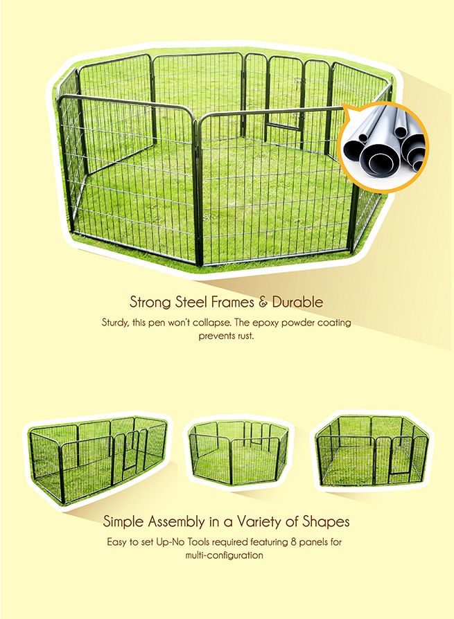 Folding 8 Panel Pet PlaypenMedium Crazy Sales