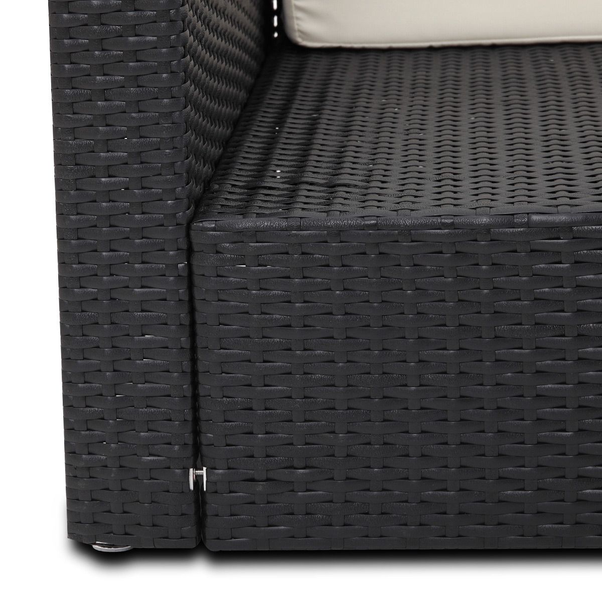 black rattan lounge chair