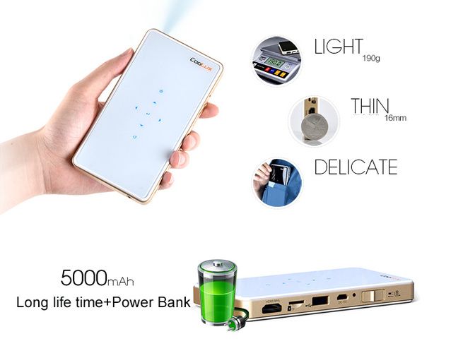 Q6 Pico Pocket Projector for iphone/ipad/Android Smartphone Wvga Media Player - White