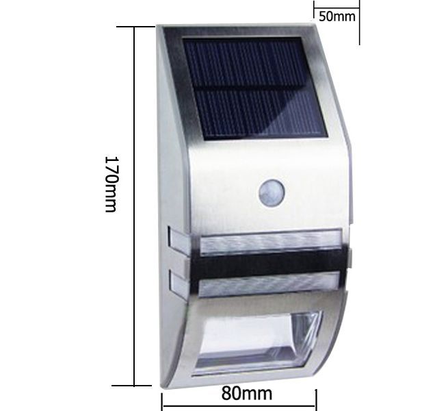 Stainless Steel Solar Power Highlight Led Pir Induction Wall Light 