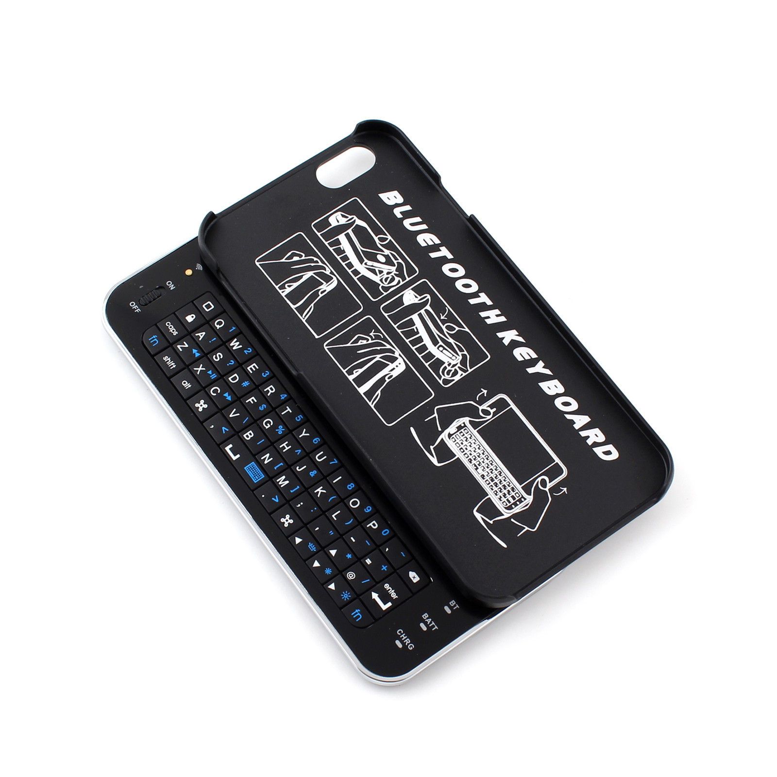 Slideout Wireless Bluetooth Keyboard Protective Hard Back Case Cover