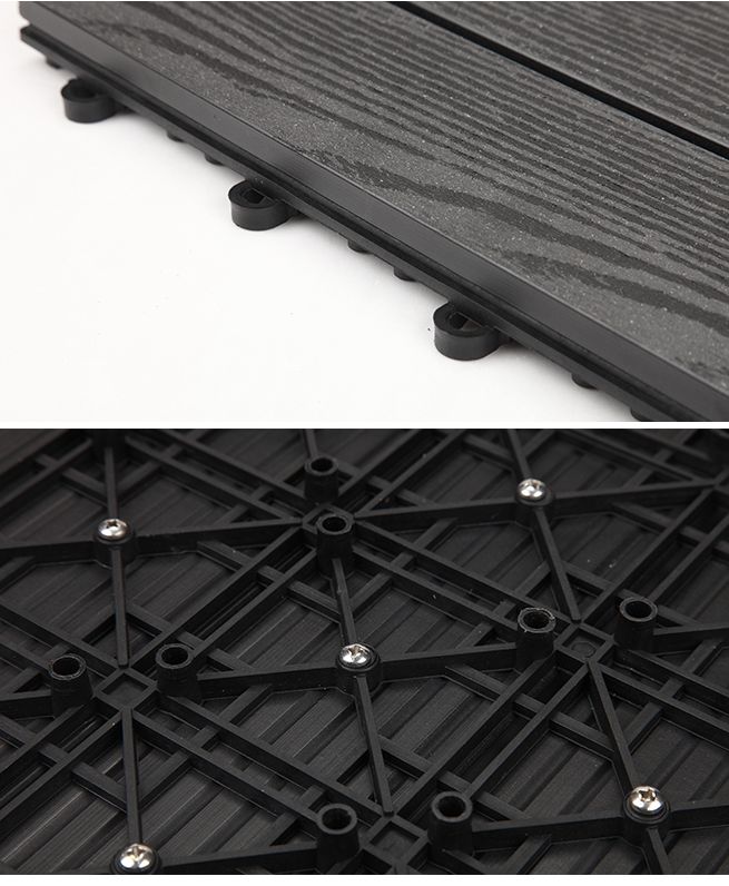 6 Piece DIY Composite Decking Tiles 30cm x30cm x 2.2cmDark Grey