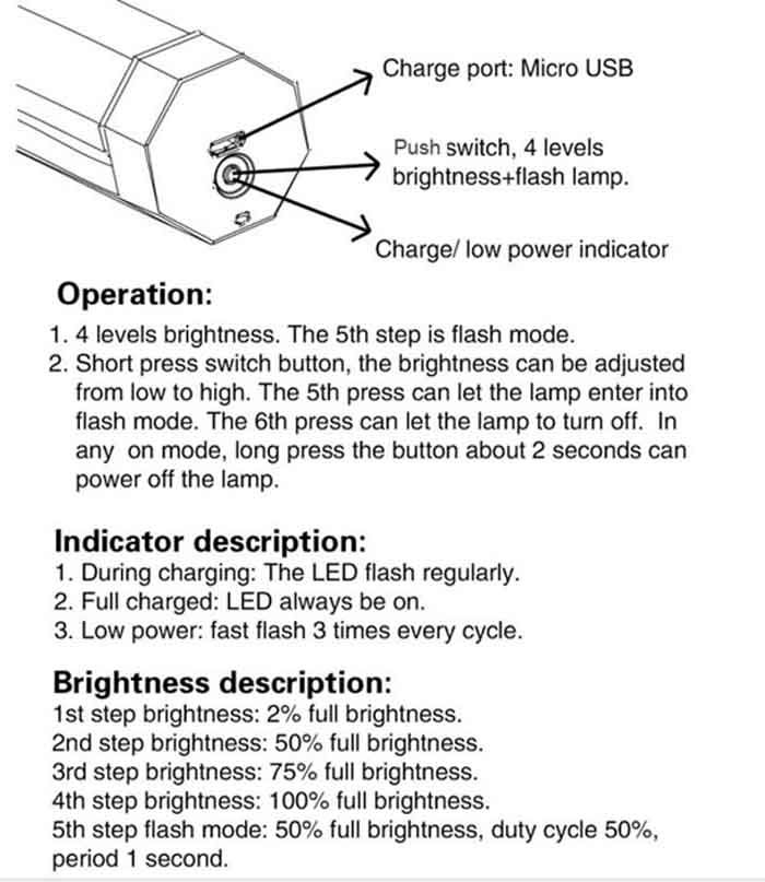 UY Q8 Smart Portable Magnetic 4-level Brightness with Flash Mode Rechargeable LED Flashlight / Lantern(Random Color)