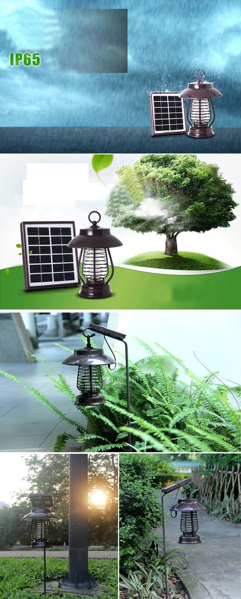 Outdoor Solar Powered 16-LED Garden Yard Pest Insect Mosquito Killer Lamp