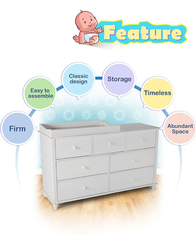 White Baby Changing Table with Four DrawersSmall Crazy Sales