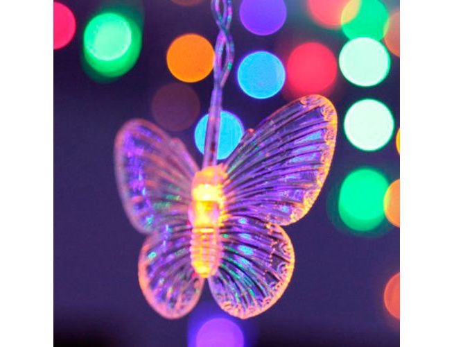 Purple 16 Butterfly 104 LED Curtain String Fairy Light 2x1m Xmas Party Crazy Sales