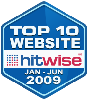 Hitwise Top 10 Website, January-June 2009