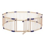 Wooden Baby Playpen Safety Gate Fence Play Room Barrier Yard Enclosure Activity Centre Foldable for Toddlers Kids 10 Panels