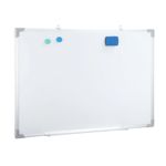 Single Sided Magnetic Whiteboard Interactive Wall Mounted Dry Erase White Board for Teaching Office Drawing 90cmx60cm