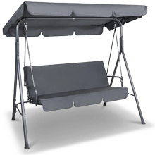 Milano Outdoor Steel Swing Chair - Grey (1 Box)