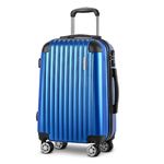 Wanderlite 28 inches Luggage Trolley Travel Suitcase Set TSA Lock Hard Case Shell Blue