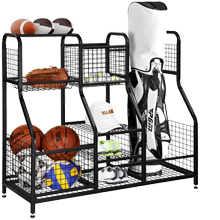 Large Golf Bag Ball Storage Rack Sports Gear Equipment Organiser for Basketball Football Home Gym Garage Shelves Holder Stand