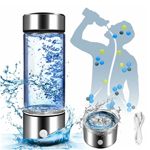 Hydrogen Water Bottle,Portable Hydrogen Water Bottle Generator,Ion Water Bottle Improve Water Quality in 3 Minutes,Water Ionizer Machine Suitable for Home,Office,Travel and Daily Drinking (Silver)
