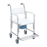 Commode Shower Chair Toilet Wheelchair 3 in 1 Bath Stool Bathroom Bedside Seat Seating Furniture Folding with Arms