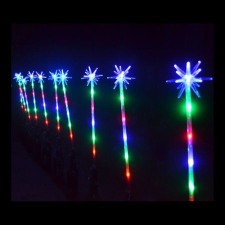 10 Piece Multi-colour LED Christmas Pathway Poles