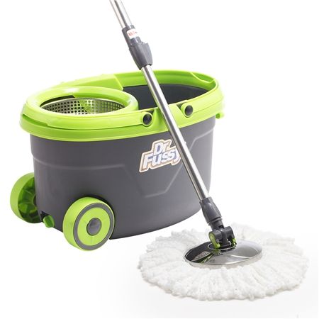 dr fussy spin mop with four free mop heads