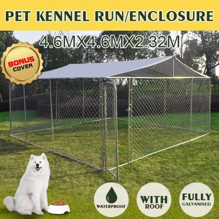 Outdoor Galvanized Steel Fencing Pet Enclosure-4.6mx4.6mx2.32m