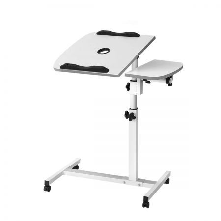 Artiss Laptop Table Desk Adjustable Stand With Fan - White