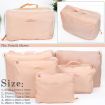 5pcs Packing Cube Pouch Suitcase Clothes Storage Bags Travel Luggage Organizer - Pink